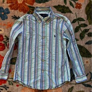 Ralph Lauren Boys Cotton Striped Botton Up Long Sleeve Shirt
